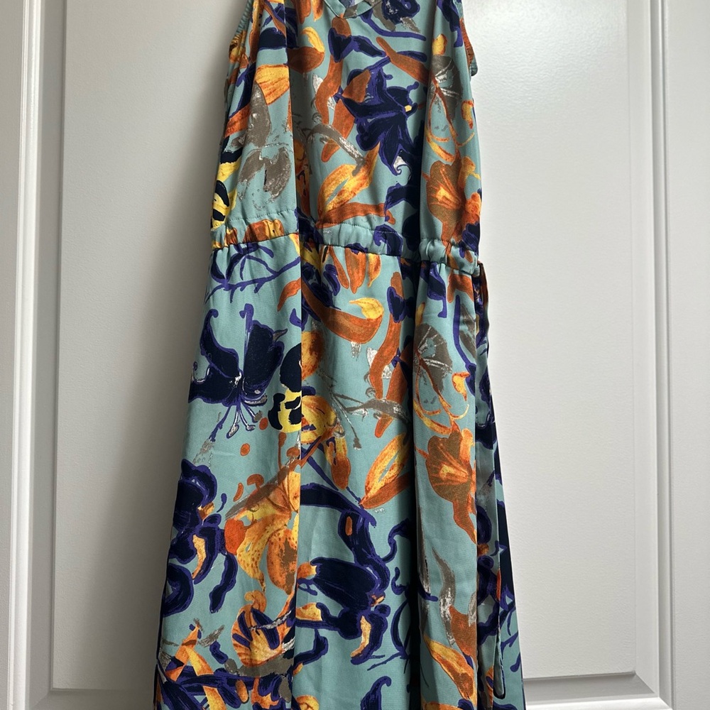 COLLECTIVE CONCEPT | Vibrant Floral Sleeveless Dress/Beach Coverup | Size S - Picture 3 of 8